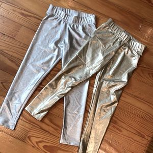 2 - pairs of Boden metallic leggings